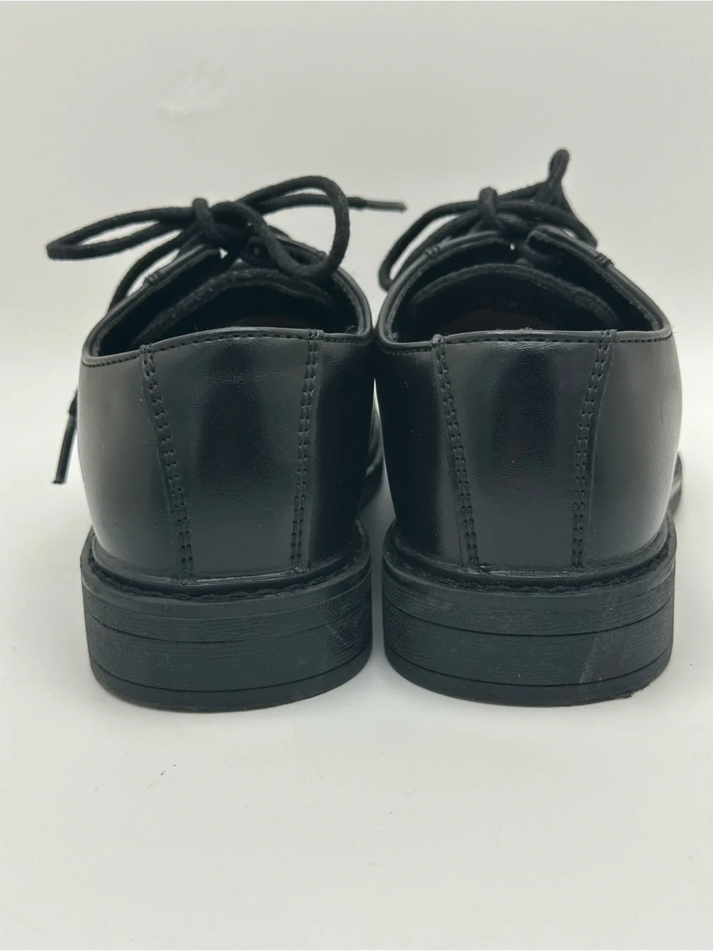 Bruno Marc Boys Sz 12 Black Leather Cap Toe Lace-Up Oxford Dress Shoes NWOT